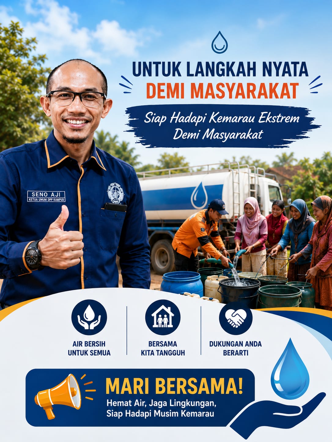 DPP KAMPUD Apresiasi Langkah BPBD Lampung Hadapi Kemarau Ekstrem Lewat Program Bantuan Air Bersih